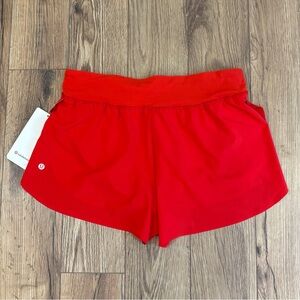 NWT Lululemon Fast And Free High Rise Split Shorts 3" Size Large In Lulu Red